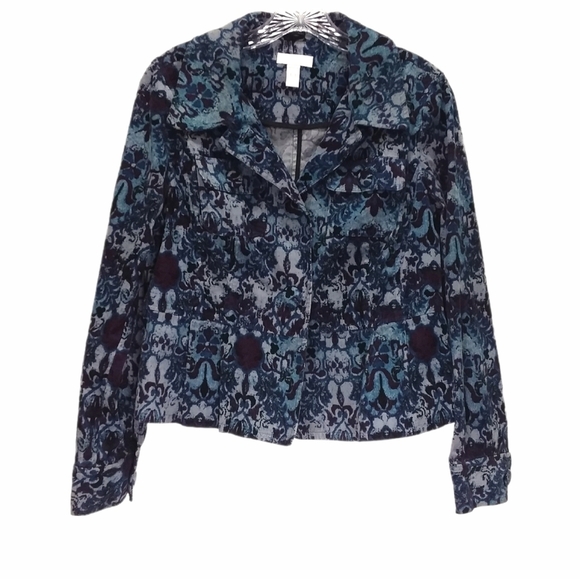 Charter Club Abstract Print Corduroy Blazer Jacket - Picture 1 of 6